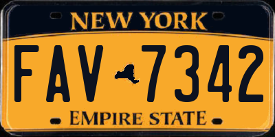 NY license plate FAV7342