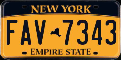 NY license plate FAV7343