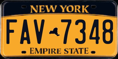 NY license plate FAV7348