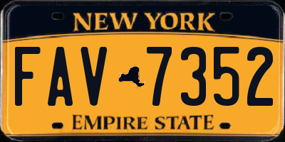 NY license plate FAV7352