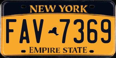 NY license plate FAV7369