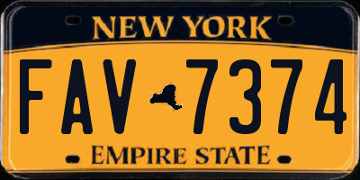NY license plate FAV7374