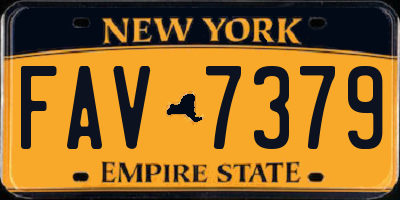 NY license plate FAV7379