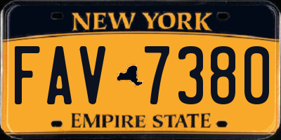 NY license plate FAV7380