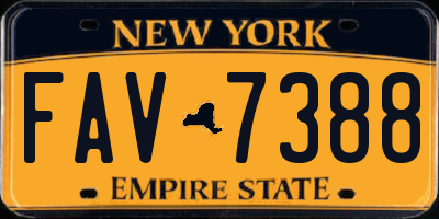 NY license plate FAV7388