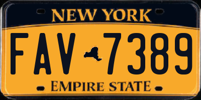 NY license plate FAV7389