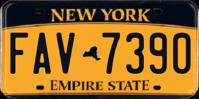 NY license plate FAV7390