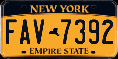 NY license plate FAV7392