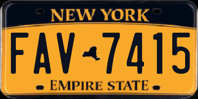NY license plate FAV7415