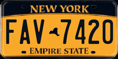 NY license plate FAV7420