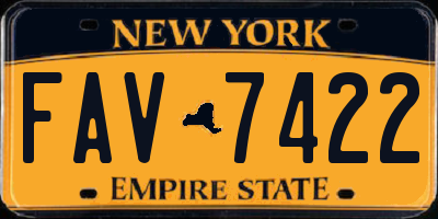 NY license plate FAV7422