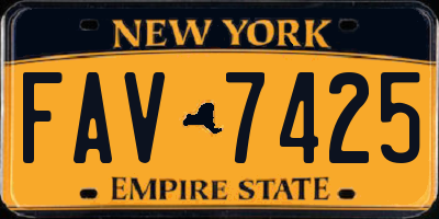 NY license plate FAV7425