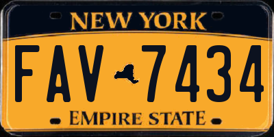 NY license plate FAV7434