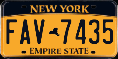 NY license plate FAV7435