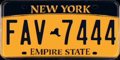 NY license plate FAV7444
