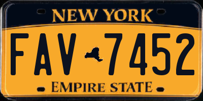 NY license plate FAV7452