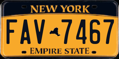 NY license plate FAV7467