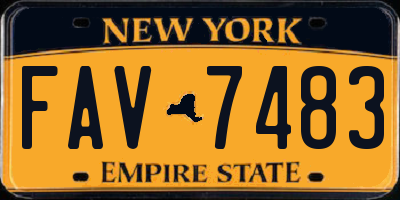 NY license plate FAV7483
