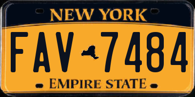 NY license plate FAV7484
