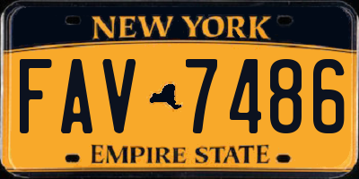 NY license plate FAV7486