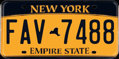 NY license plate FAV7488