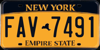 NY license plate FAV7491