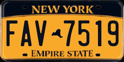 NY license plate FAV7519