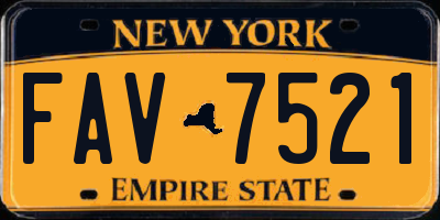 NY license plate FAV7521