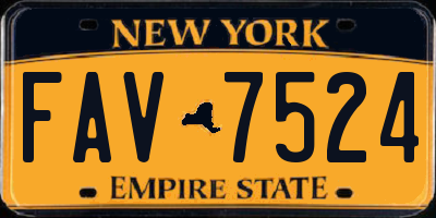 NY license plate FAV7524