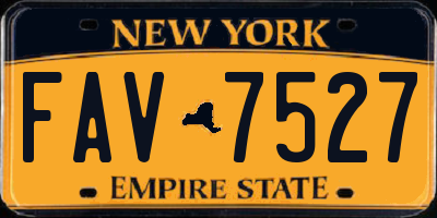 NY license plate FAV7527
