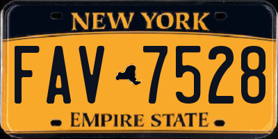 NY license plate FAV7528