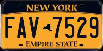 NY license plate FAV7529
