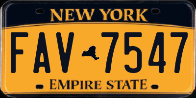 NY license plate FAV7547
