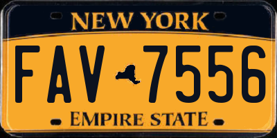 NY license plate FAV7556
