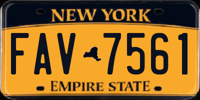 NY license plate FAV7561