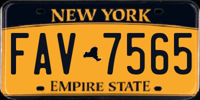NY license plate FAV7565