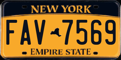 NY license plate FAV7569