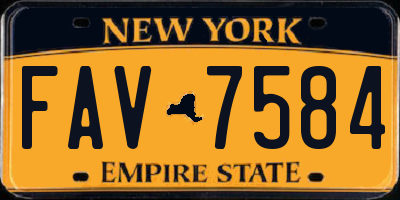 NY license plate FAV7584