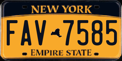 NY license plate FAV7585