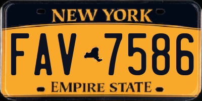 NY license plate FAV7586