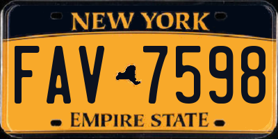 NY license plate FAV7598