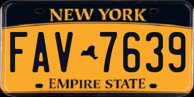 NY license plate FAV7639