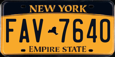 NY license plate FAV7640