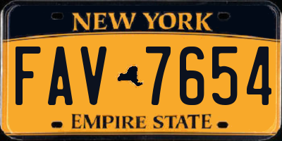 NY license plate FAV7654