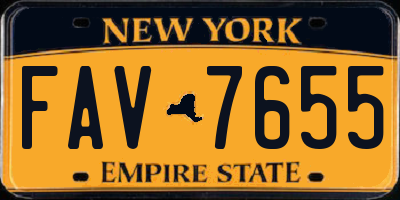 NY license plate FAV7655