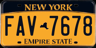 NY license plate FAV7678