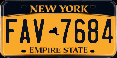 NY license plate FAV7684