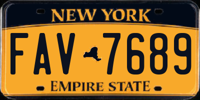 NY license plate FAV7689