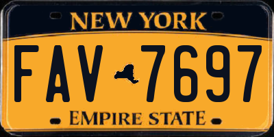 NY license plate FAV7697