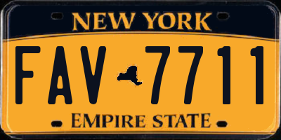 NY license plate FAV7711